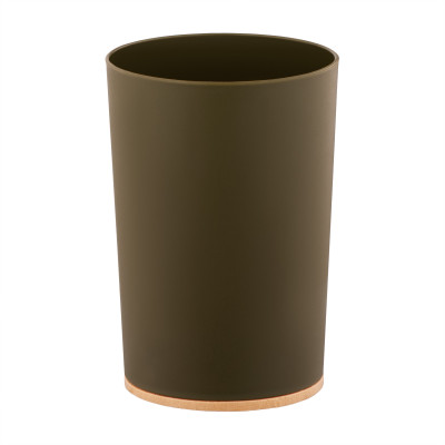 Склянка для зубних щіток ARDESTO Minimalism 7.8x11.3см, поліпропілен, бамбук, зелений темний