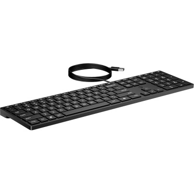 Клавіатура мембранна HP 320K, 109key, USB-A, EN/UK, чорний