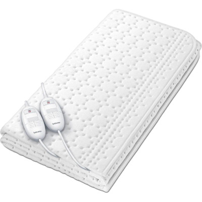 Електропростирадло Beurer, від мережі, 150х140см, 2х60Вт, 3 режими, для двох осіб, фліс, білий Електропростирадло Beurer, від мережі, 150х140см, 2х60Вт, 3 режими, для двох осіб, фліс, білий