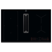 Варильна повверхня Electrolux індукційна, 80см, розширена зона, вбудована витяжка,  чорний