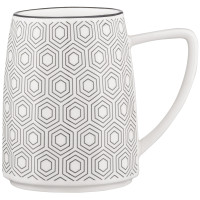 Чашка ARDESTO Lamberto, 360мл, порцеляна, біло-сірий