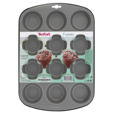 Форма для випікання мафінів Tefal Easybake baking, на 12шт, 38х27х3 см, вуглецева сталь Форма для випікання мафінів Tefal Easybake baking, на 12шт, 38х27х3 см, вуглецева сталь
