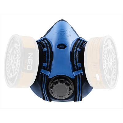 Neo Tools 97-350 Силіконова напівмаска на два фільтруючих патрона (без фільтруючих патронів) Neo Tools 97-350 Силіконова напівмаска на два фільтруючих патрона (без фільтруючих патронів)