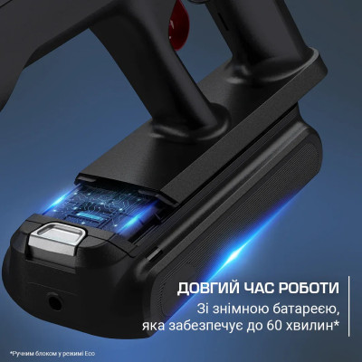 Пилосос Rowenta безпровідний X-Force Flex 12.60 Neo Auto Aqua Allergy, 150Вт, конт пил -0.65л, автон. робота до 60хв, вага-3кг, НЕРА, чорно-синій Пилосос Rowenta безпровідний X-Force Flex 12.60 Neo Auto Aqua Allergy, 150Вт, конт пил -0.65л, автон. робота до 60хв, вага-3кг, НЕРА, чорно-синій