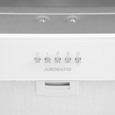 Витяжка Ardesto вбудована, 52см, 700м3ч, скло, 2х1Вт LED, кнопкове, білий