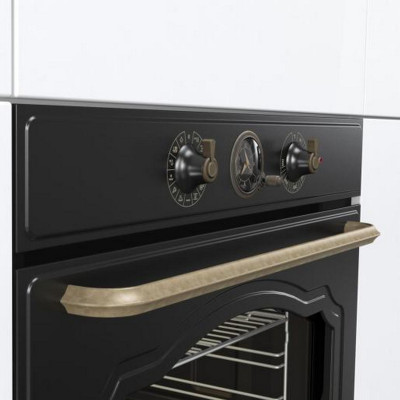 Gorenje Духова шафа електрична, 77л, A, пара, дисплей, чорний матовий