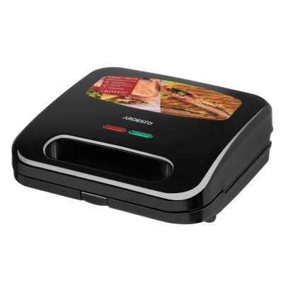Сендвічмейкер Ardesto 700Вт, 1 пластина-гриль, корпус-пластик, чорний