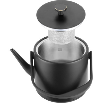 Електрочайник Catler 0.6л, Strix, заварник, нерж. сталь, підтримка температури, сенс. керув., чорний