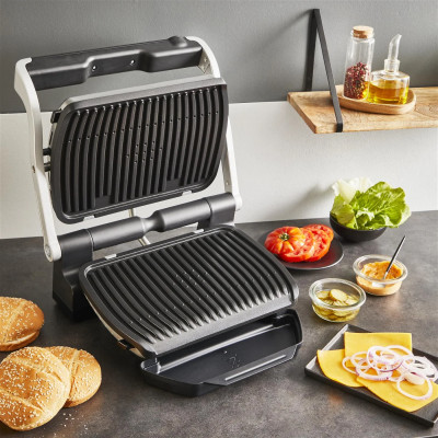 Гриль Tefal прижимной OptiGrill+ 2000Вт, темп. режимов-4, съемные пластины, алюминий, металл
