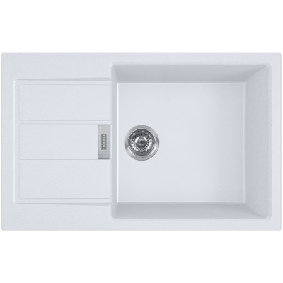 Мийка кухонна Franke Sirius, тектонайт, прямокутник, з крилом, 780х500х200мм, чаша - 1, накладна, S2D 611-78 XL , білий