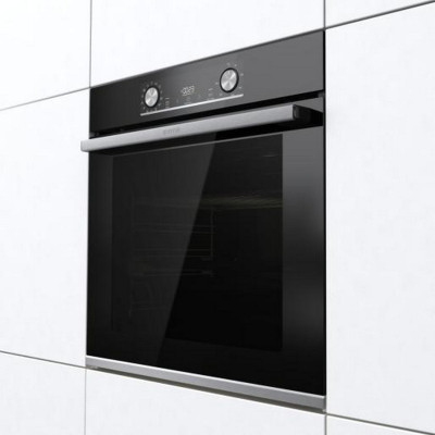 Gorenje Духова шафа електрична, 77л, A, дисплей, ф-я без додавання жиру, чорний