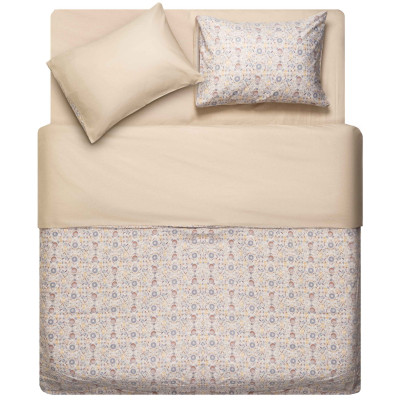 КПБ 1,5сп ARDESTO Gloria, підковдра 160х220см, простирадло 160х220см, наволочки (2) 50х70см, 100% бавовна, сатин, польові квіти, бежевий