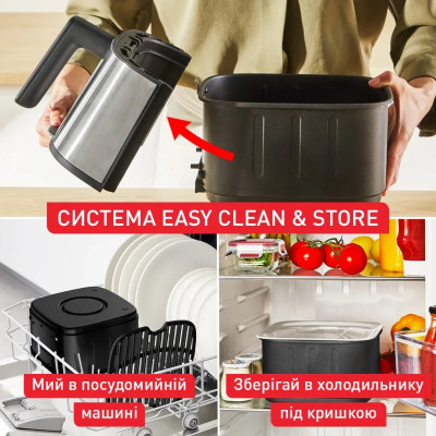 Tefal Мультипіч Easy Fry Silence, 1670Вт, чаша-5л, сенсорне керув., 10 програм, пластик, нерж. сталь-чорний