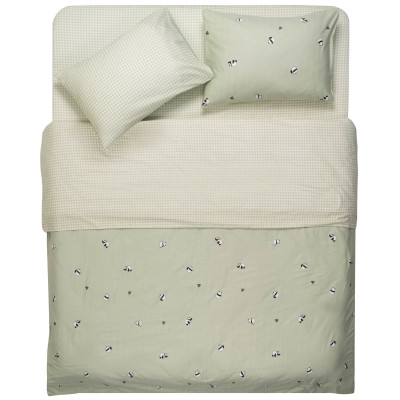 КПБ 2,0сп ARDESTO Gloria, підковдра 200х220см, простирадло 230х240см, наволочки (2) 50х70см, 100% бавовна, сатин, панди, зелений КПБ 2,0сп ARDESTO Gloria, підковдра 200х220см, простирадло 230х240см, наволочки (2) 50х70см, 100% бавовна, сатин, панди, зелений