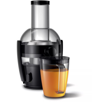 Соковитискач Philips Viva Collection відцентрований 800Вт, чаша-2л, жмих-1.2л, жолоб на ціле яблуко, пластик, чорний