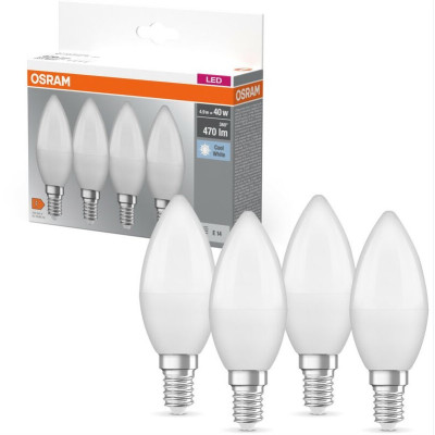 Набір ламп 4шт OSRAM LED E14 4.9Вт 4000К 470Лм B40