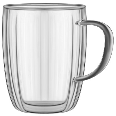 Набір чашок з ручками і подвійними стінками ARDESTO 450мл, 2шт, боросилікатне скло, прозорий Набір чашок з ручками і подвійними стінками ARDESTO 450мл, 2шт, боросилікатне скло, прозорий