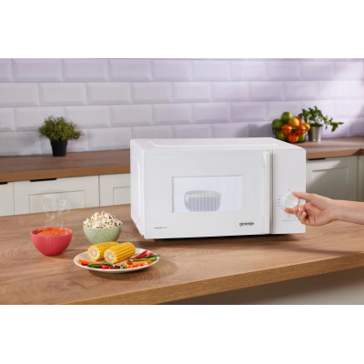 Мікрохвильова піч Gorenje, 20л, мех. керув., 700Вт, гриль, інвертор, білий Мікрохвильова піч Gorenje, 20л, мех. керув., 700Вт, гриль, інвертор, білий