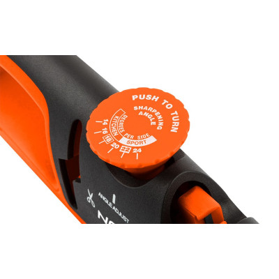 Точилка для ножів та ножиць Neo Tools, 77х290х47мм, 3 етапи заточування, алмаз, карбід вольфраму та кераміка, регулювання кута заточування, ABS-пластик та TPR гума Точилка для ножів та ножиць Neo Tools, 77х290х47мм, 3 етапи заточування, алмаз, карбід вольфраму та кераміка, регулювання кута заточування, ABS-пластик та TPR гума