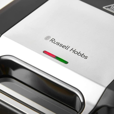 Мультимейкер Russell Hobbs, 750Вт, комплект-3 пластини, алюміній, корпус-нержав.сталь, пластик, чорний-срібний
