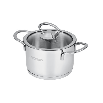 Каструля зі скляною кришкою Ardesto Luna,0.9л, нержавіюча сталь AR0609S