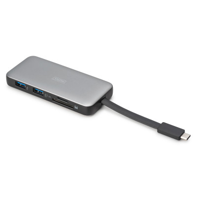 Док-станція DIGITUS USB-C > HDMI/2xUSB-A/USB-C/SD/MicroSD/RJ54, Travel