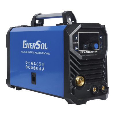 Зварювальний напівавтомат інверторний EnerSol EWM-160AMDS-SP (дріт до 1мм + електрод до 5мм) 20-160А 7.2кВт 160-260В 11.2кг