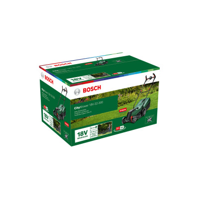 Газонокосарка акумуляторна Bosch CityMower 18V-32-300 18В 32см 31л 30-60мм 8.8кг без АКБ та ЗП