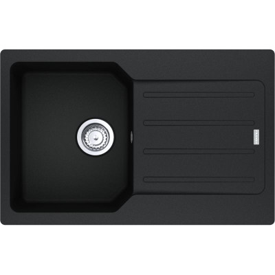 Мийка кухонна Franke City, фраграніт, прямокутник, з крилом, 780х500х190мм, чаша - 1, врізна, оборотна, UCG 611-78, онікс