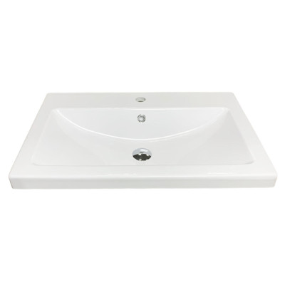 Раковина, умивальник Adamant CERS, штучний камінь, прямокут., з отвором для змішувача, з отвором для переливу, 695x450x158мм, накладний, білий