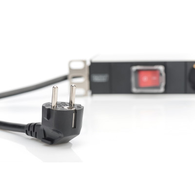 Пристрій розподілу електроживлення DIGITUS 1U, 7xSchuko, 16A, 250V, вимикач, вилка Schuko Пристрій розподілу електроживлення DIGITUS 1U, 7xSchuko, 16A, 250V, вимикач, вилка Schuko