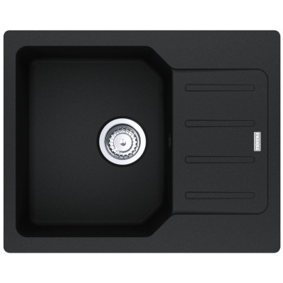 Мийка кухонна Franke City, фраграніт, прямокутник, з крилом, 620х500х190мм, чаша - 1, врізна, оборотна, UCG 611-62, онікс