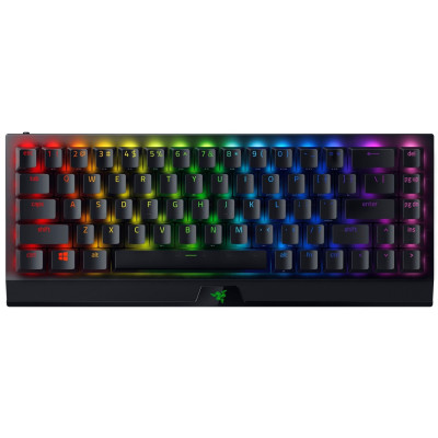 Клавіатура механічна Razer BlackWidow V3 Mini HyperSpeed 68key, Green Switch, USB-A/WL/BT, EN/RU, RGB, чорний