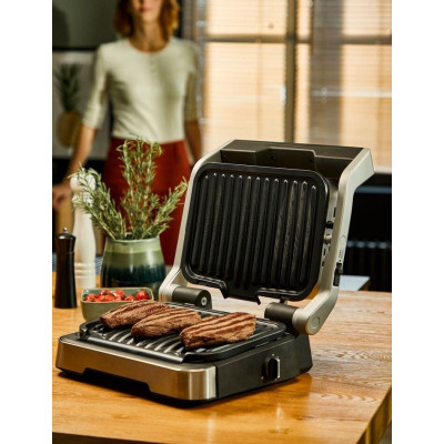 Гриль Tefal прижимний OptiGrll  2100Вт, темп. режимів-4, з`ємні пластини, метал