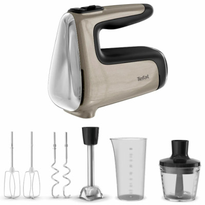 Міксер Tefal ручний Powermix Silence 4in1 850Вт, насадки-4, міні-подрібнювач, турборежим, бронзовий Міксер Tefal ручний Powermix Silence 4in1 850Вт, насадки-4, міні-подрібнювач, турборежим, бронзовий