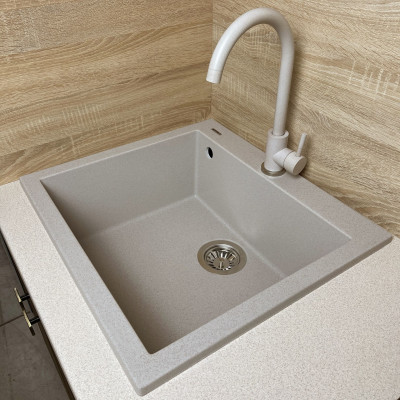 Мийка кухонна Adamant Univer, штучний камінь, квадрат, без крила, 560х500х200мм, чаша - 1, врізна, Avena