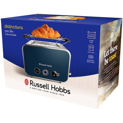 Тостер Russell Hobbs Distinctions 2-Slice 1670Вт, підігрів, розморожування, пластик, синій