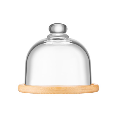 Блюдо с крышкой Ardesto, 12см, бамбук, стекло, прозрачный (AR2612BD)