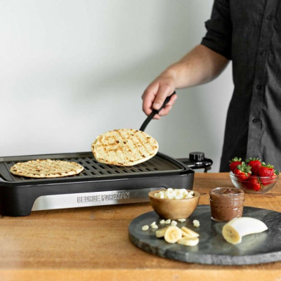 Гриль George Foreman барбекю Smokeless BBQ Grill 1606Вт, темп. режимів-3, з`ємні пластини, пластик, чорний