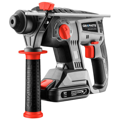 Перфоратор акумуляторний GRAPHITE Energy+ SDS-plus 18В 2.2Дж 2.26кг без АКБ та ЗП Перфоратор акумуляторний GRAPHITE Energy+ SDS-plus 18В 2.2Дж 2.26кг без АКБ та ЗП