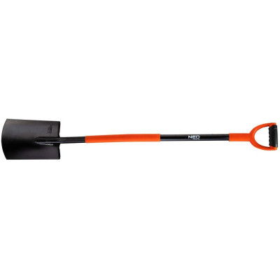 Лопата штикова Neo Tools пряма, руків'я металеве D-подібне, 125см, 2.12кг