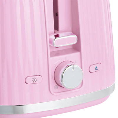 Тостер Russell Hobbs Eden 800Вт, пластик, підігрів,разморозка, малиновий