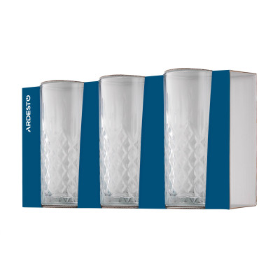 ARDESTO Набір склянок високих Alba 356 мл, 3 шт., скло ARDESTO Набір склянок високих Alba 356 мл, 3 шт., скло