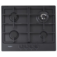 Варильна поверхня Whirlpool газова, 60см, чавун, конфорка з подвійним рядом полум'я, чорний Варильна поверхня Whirlpool газова, 60см, чавун, конфорка з подвійним рядом полум'я, чорний
