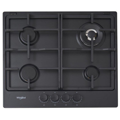 Варильна поверхня Whirlpool газова, 60см, чавун, конфорка з подвійним рядом полум'я, чорний Варильна поверхня Whirlpool газова, 60см, чавун, конфорка з подвійним рядом полум'я, чорний