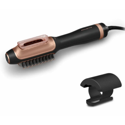 Фен-щітка Rowenta Reverso Dry&Brush 2в1, 1200Вт, 3 режими, іоніз-я, хол. обдув, насадок-2, кераміка, чорний-золотистий Фен-щітка Rowenta Reverso Dry&Brush 2в1, 1200Вт, 3 режими, іоніз-я, хол. обдув, насадок-2, кераміка, чорний-золотистий