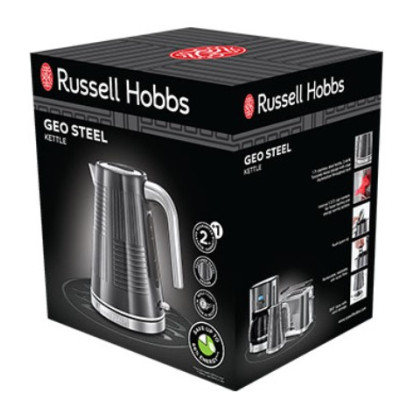 Електрочайник Russell Hobbs Geo Steel, 1.7л, метал, чорний Електрочайник Russell Hobbs Geo Steel, 1.7л, метал, чорний