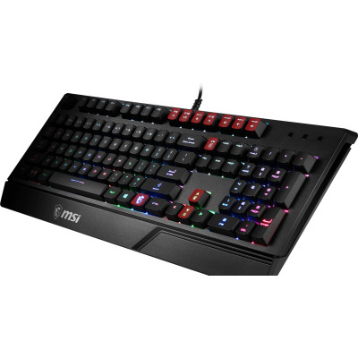 Клавіатура мембранна MSI Vigor GK20 UA 104key, USB-A, EN/UKR/RU, ColorLED, чорний