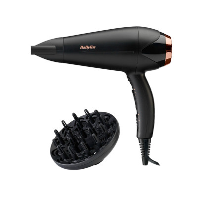 Фен Babyliss DC, 2200Вт, 3 режими, дифузор, іоніз-я, хол. обдув, чорний