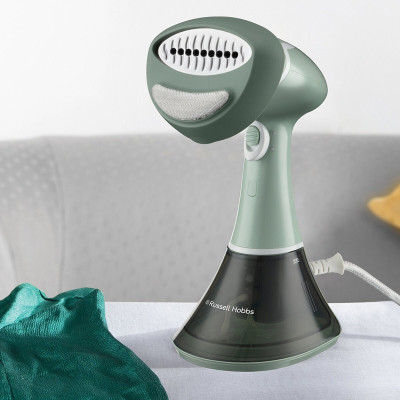 Відпарювач Russell Hobbs компактний Steam Genie Essential, 1600Вт, 220мл, паровий удар -22гр, постійна пара - 9гр, нерж. сталь, бірюзовий Відпарювач Russell Hobbs компактний Steam Genie Essential, 1600Вт, 220мл, паровий удар -22гр, постійна пара - 9гр, нерж. сталь, бірюзовий